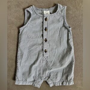 Just One You Navy Seersucker Romper, Newborn